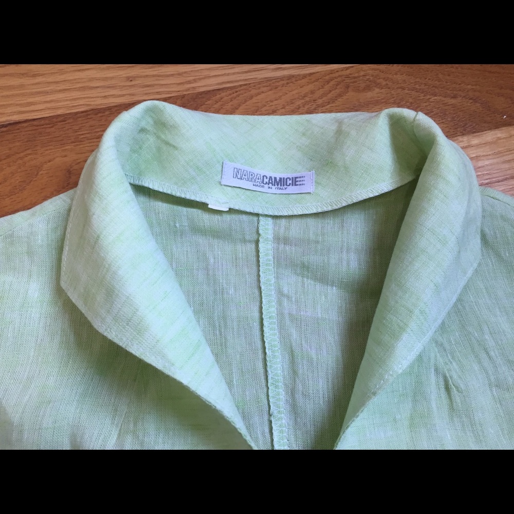 Naracamicie light green linen blouse - Picture 11 of 12